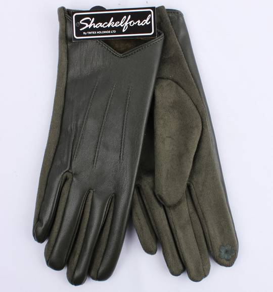 Shackelford faux leather glove green STYLE:S/LK5065GRN
